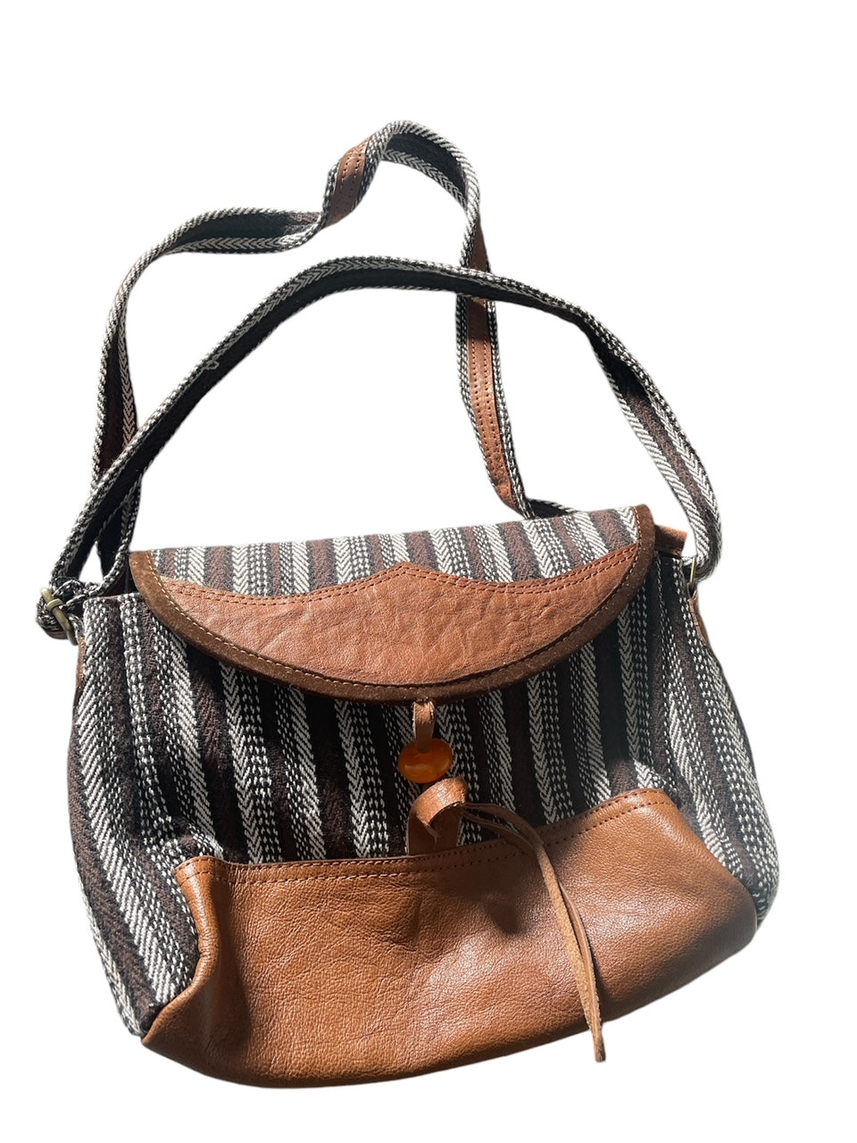 Sac à bandoulière en cuir mélangé