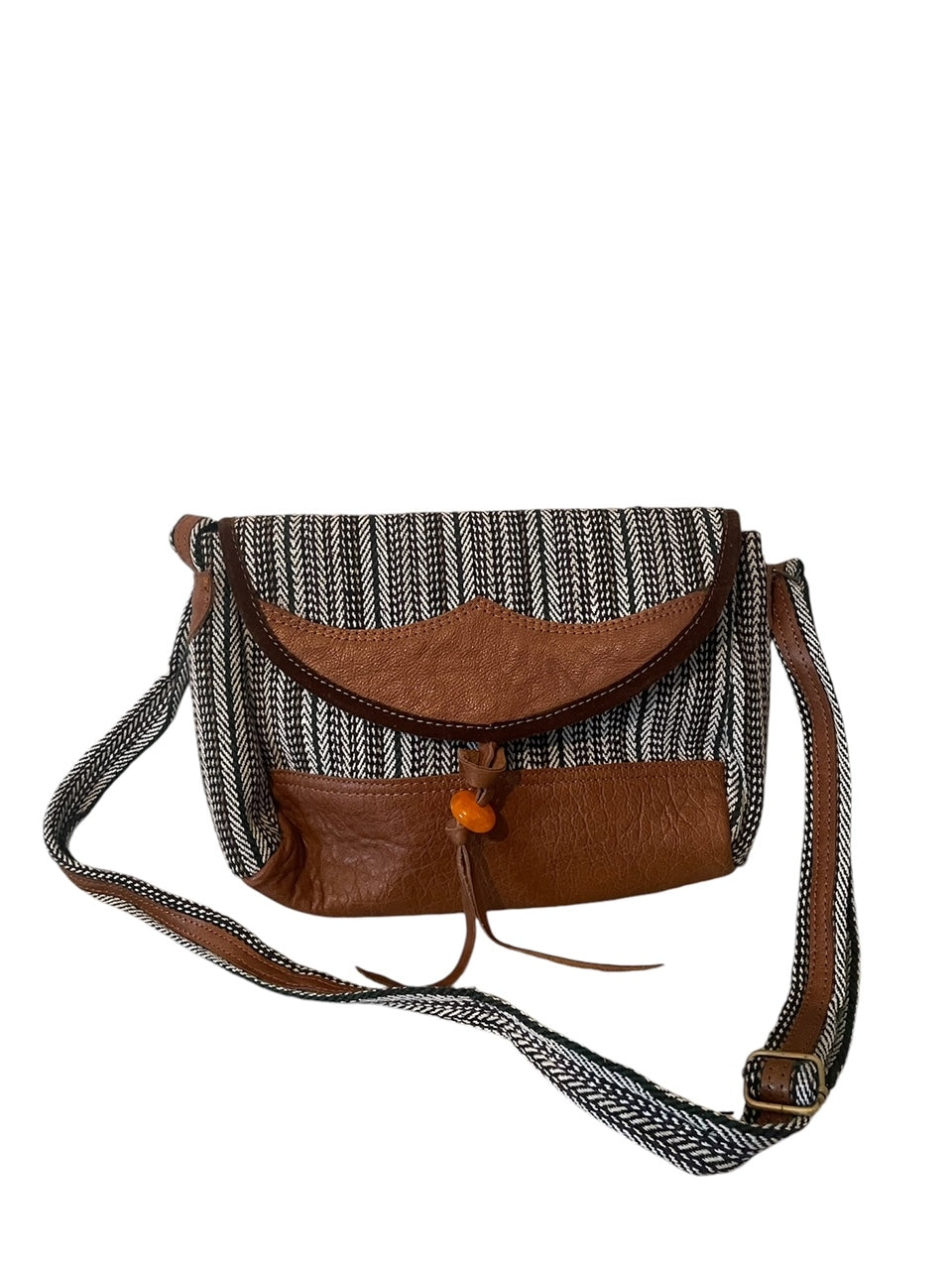 Sac à bandoulière en cuir mélangé
