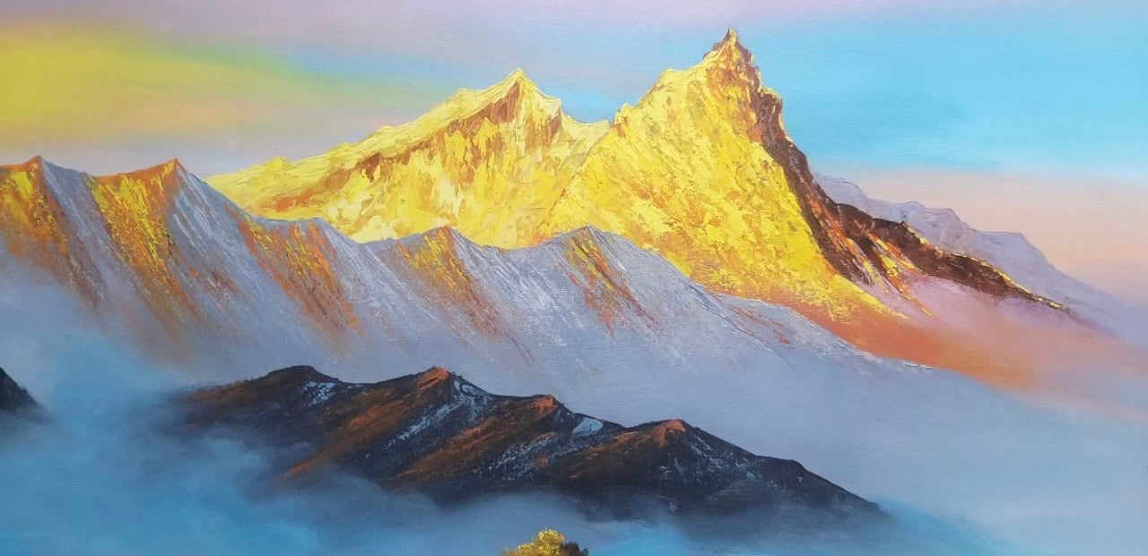 Hand- Painted Mount Manaslu