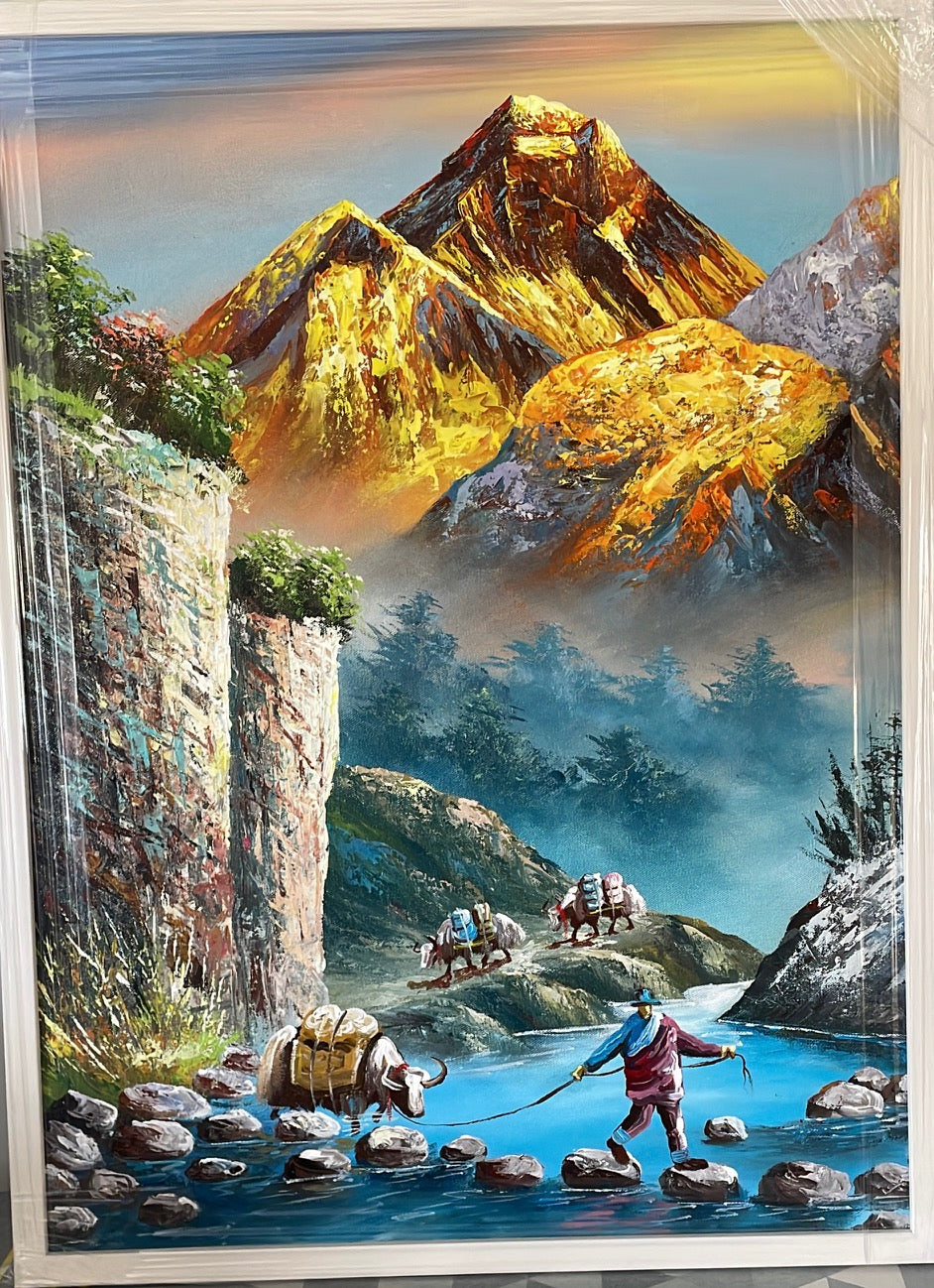 Mount Everest & Yak Original hand Painting