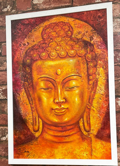 Handmade Buddha Painting, Serenity in Focus