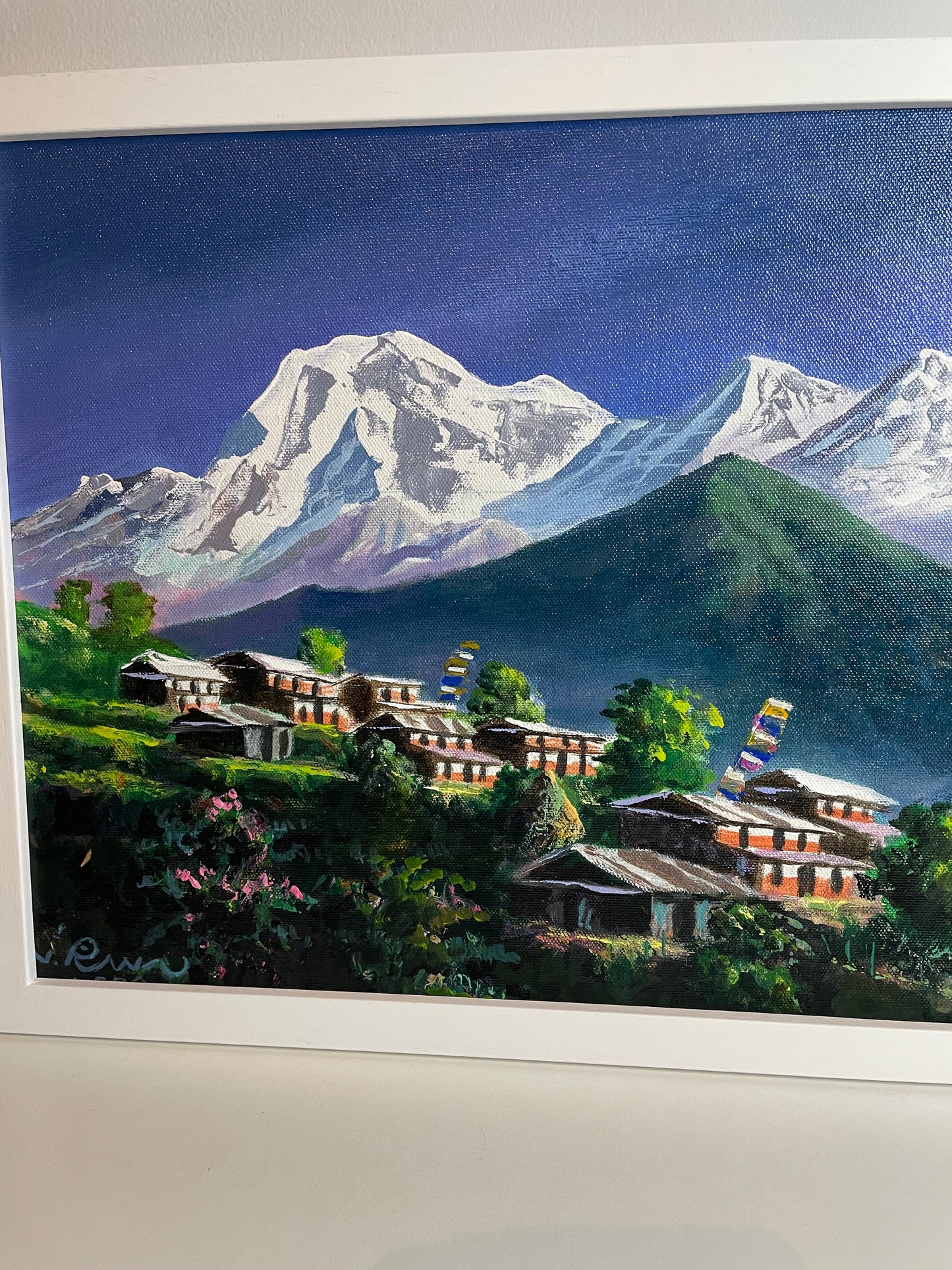 Sacred Peaks of the Annapurna Range – Machhapuchhre & Annapurna original Acrylic Art
