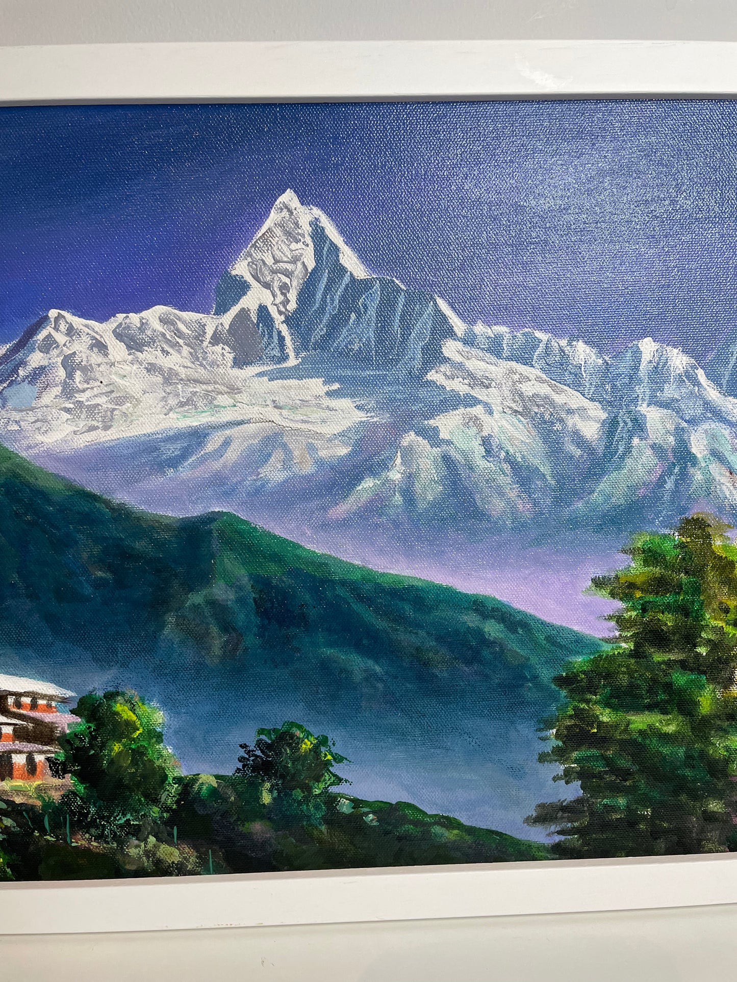 Sacred Peaks of the Annapurna Range – Machhapuchhre & Annapurna original Acrylic Art
