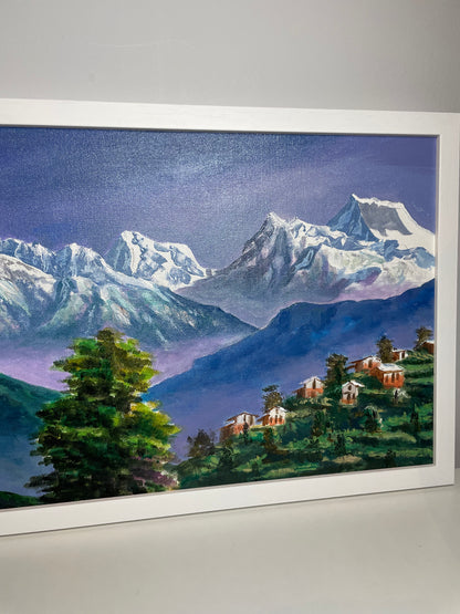 Sacred Peaks of the Annapurna Range – Machhapuchhre & Annapurna original Acrylic Art