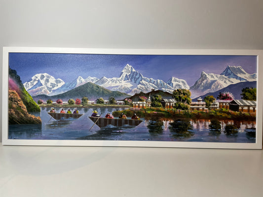 Mount Machhapuchhre With Lakes – Handmade Fishtail Peak original Acrylic Painting