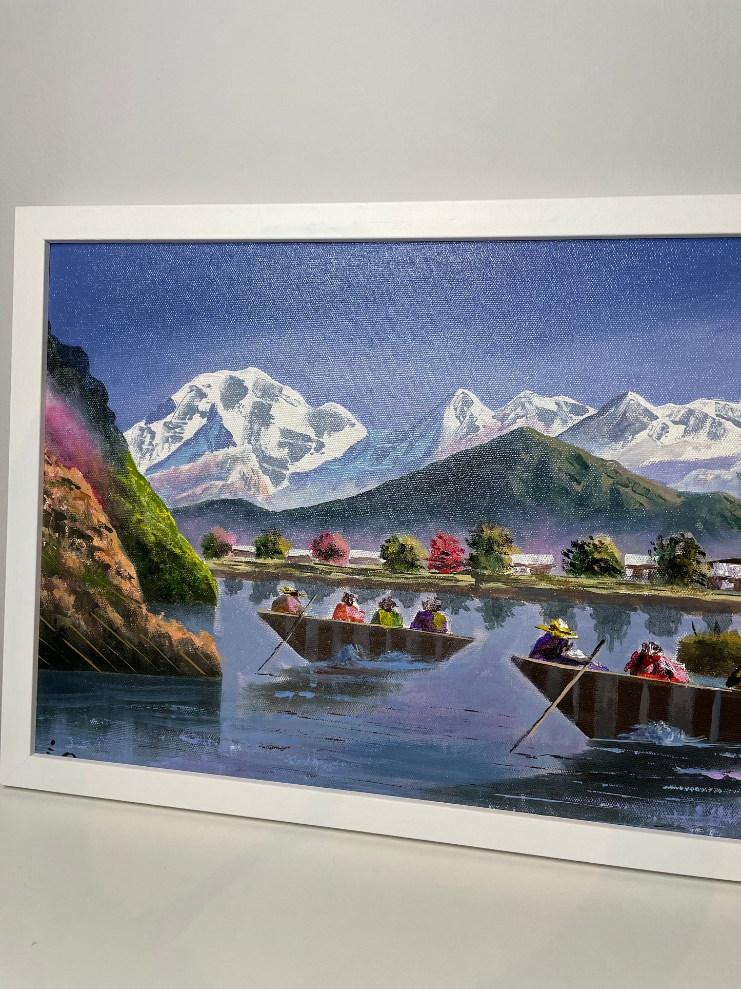 Mount Machhapuchhre With Lakes – Handmade Fishtail Peak original Acrylic Painting