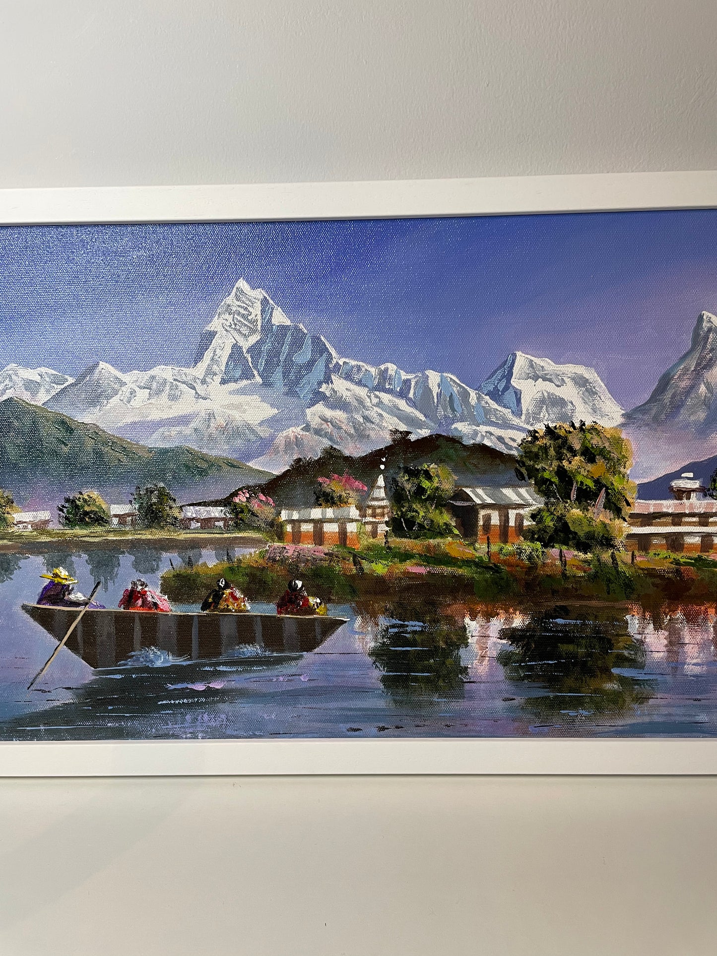 Mount Machhapuchhre With Lakes – Handmade Fishtail Peak original Acrylic Painting