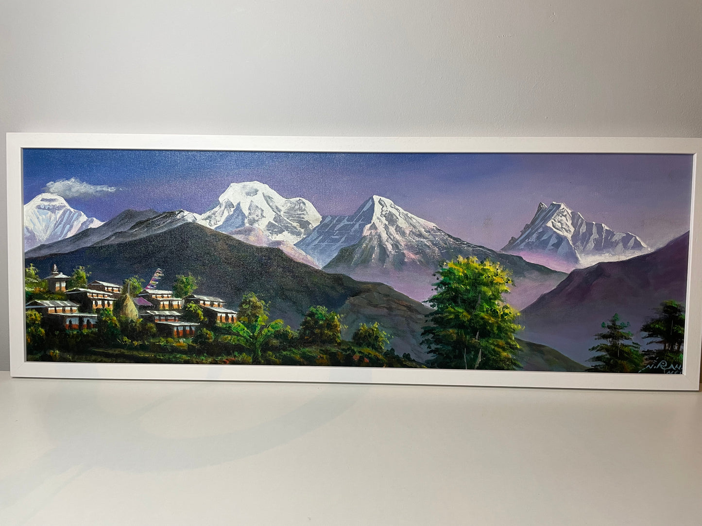 Mount Annapurna Majesty Handmade Acrylic Himalayan Painting.