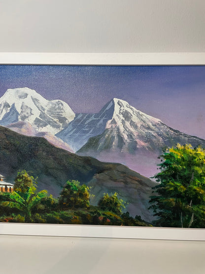 Mount Annapurna Majesty Handmade Acrylic Himalayan Painting.