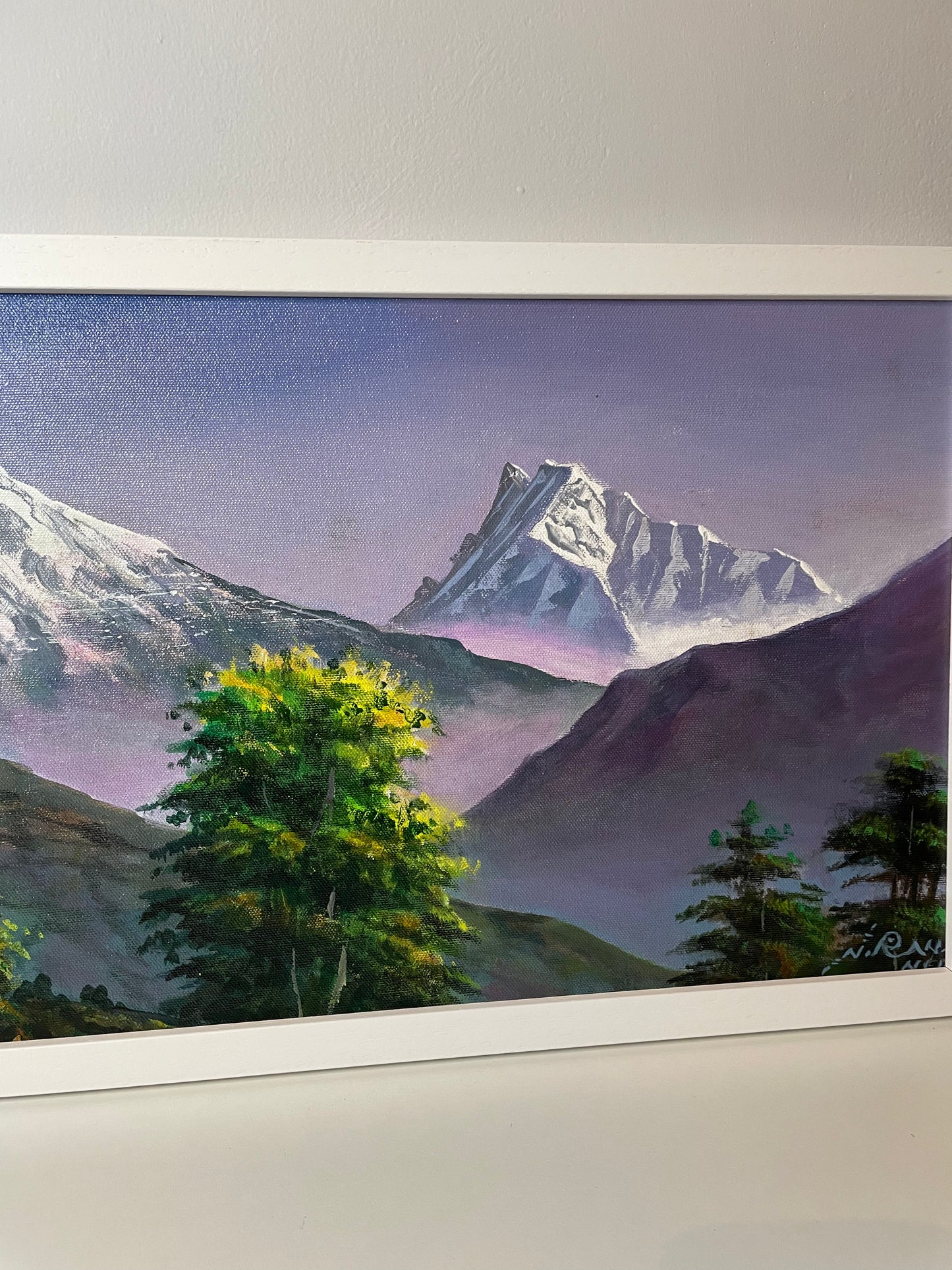 Mount Annapurna Majesty Handmade Acrylic Himalayan Painting.