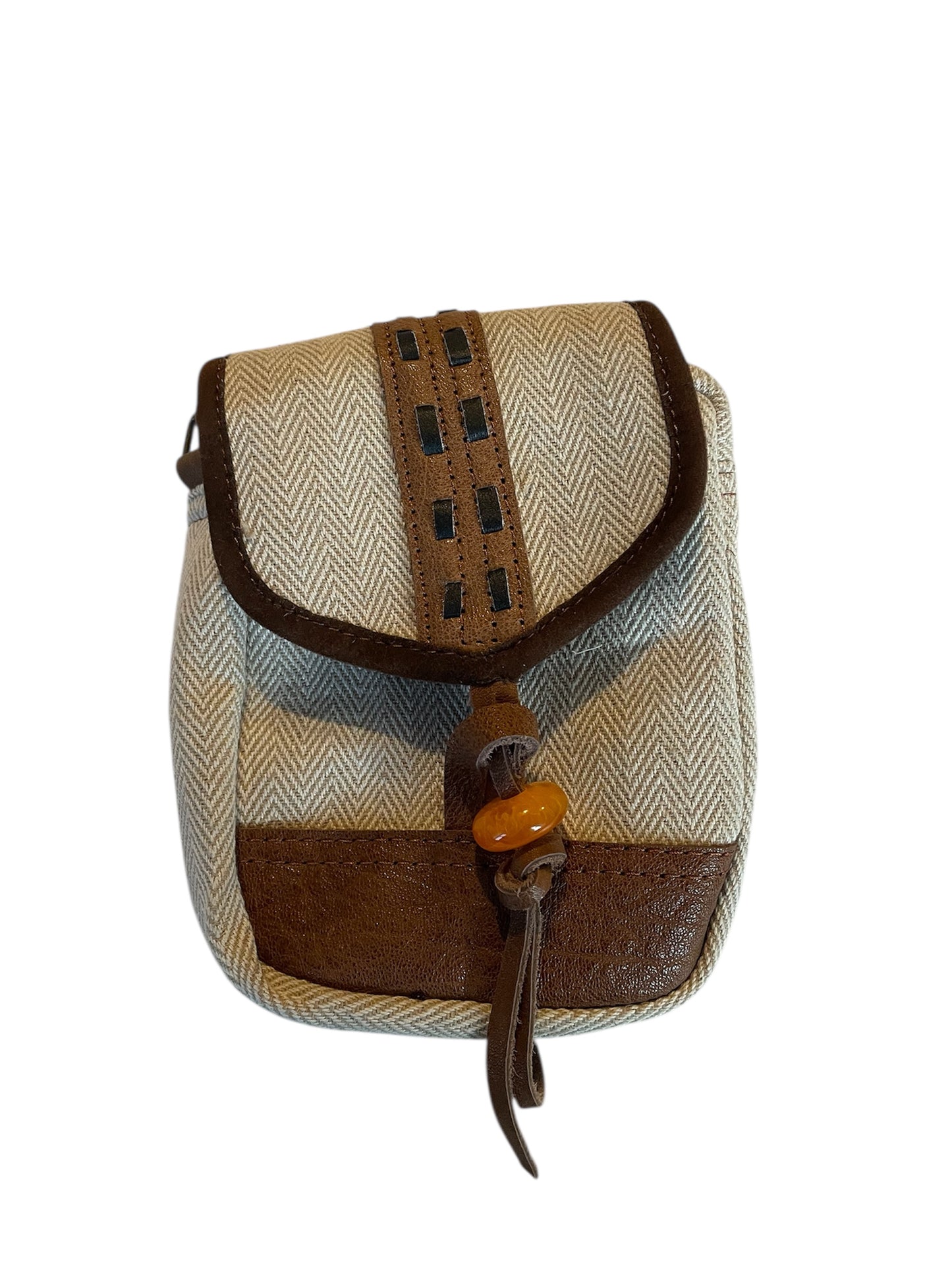 Mini Hemp, Cotton & Leather Mix Bag – Compact & Stylish