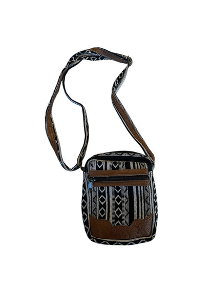 Mini Hemp, Cotton & Leather Mix Bag – Compact & Stylish