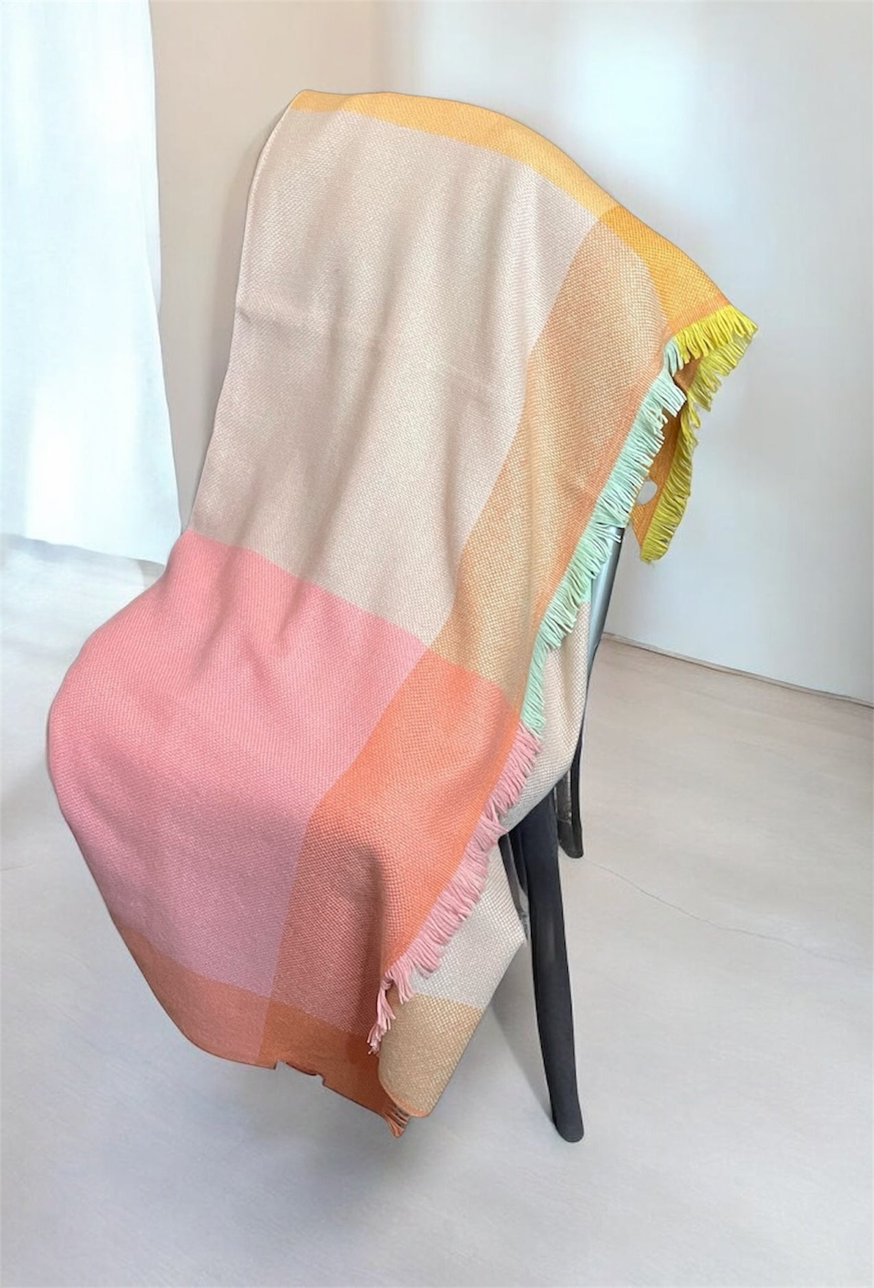 Multicoloured Designer Cashmere Blend Throw