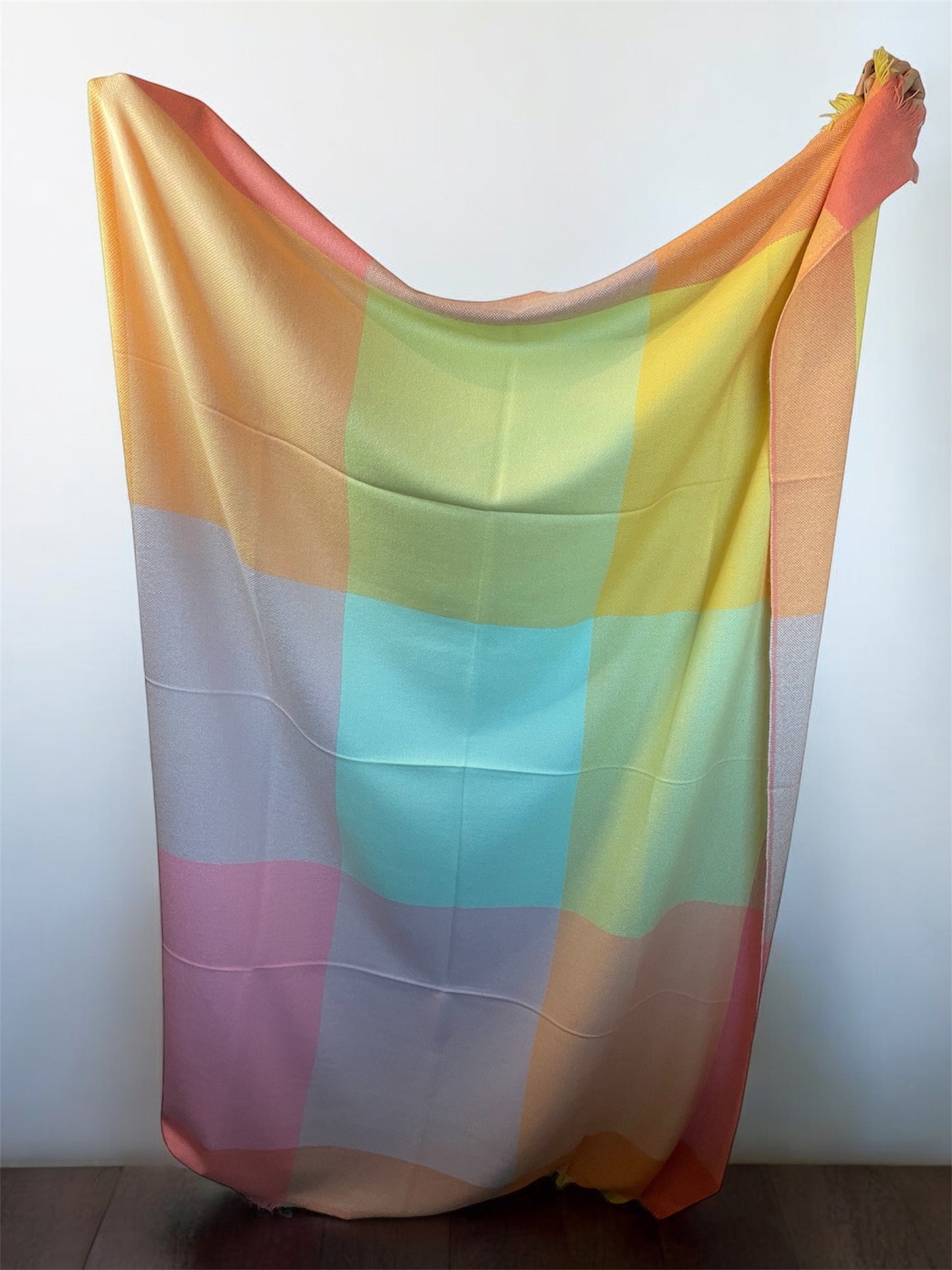 Multicoloured Designer Cashmere Blend Throw