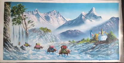 Mount Everest Hand-Painted Himalayan Artwork