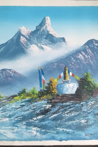 Mount Everest Hand-Painted Himalayan Artwork