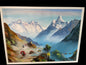 Mount Everest and Mount Ama Dablam Hand-Painted Mountain Art