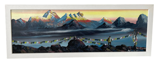 Mount Everest Minimal Hand-Painted Himalayan Art