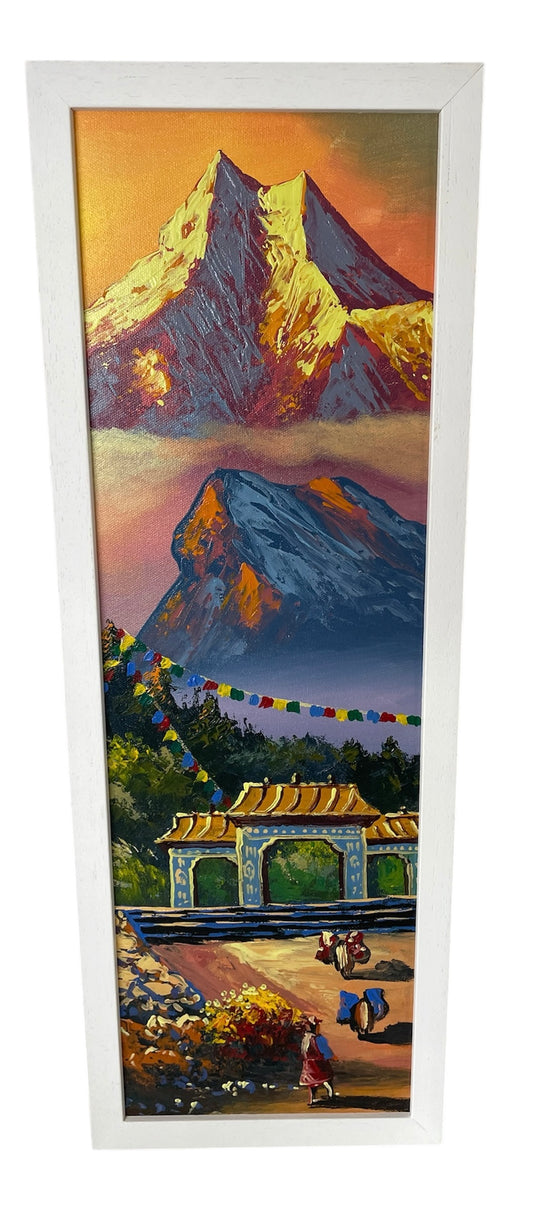 Mount Manaslu Hand-Painted Himalayan Mountain Art