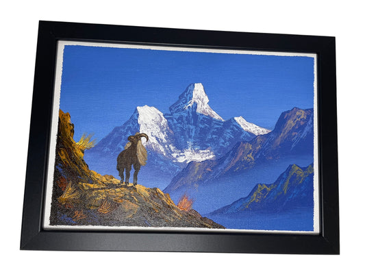 Wild Spirit of the Himalayas Mountain Goat Painting