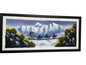 Hand-Painted Himalayan Village Scene in Custom Black Frame