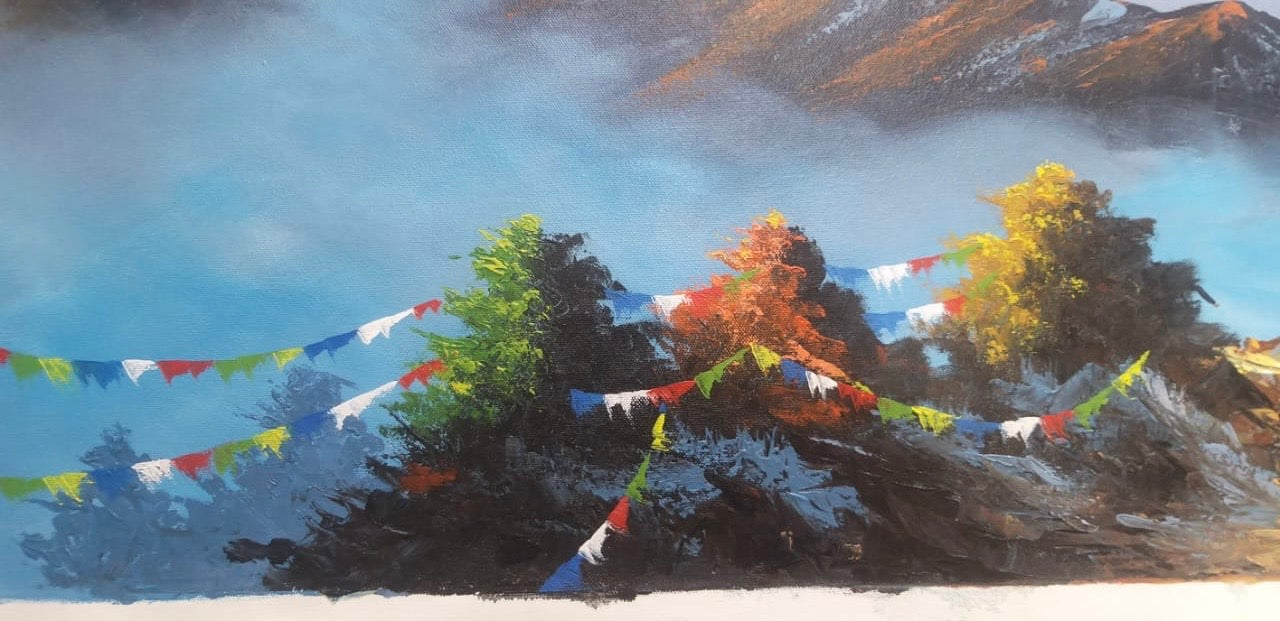 Hand- Painted Mount Manaslu