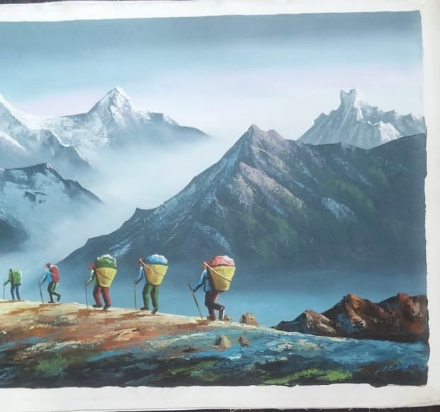 Handmade Mount Annapurna and Fishtail mountain