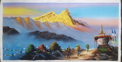 Hand- Painted Mount Manaslu