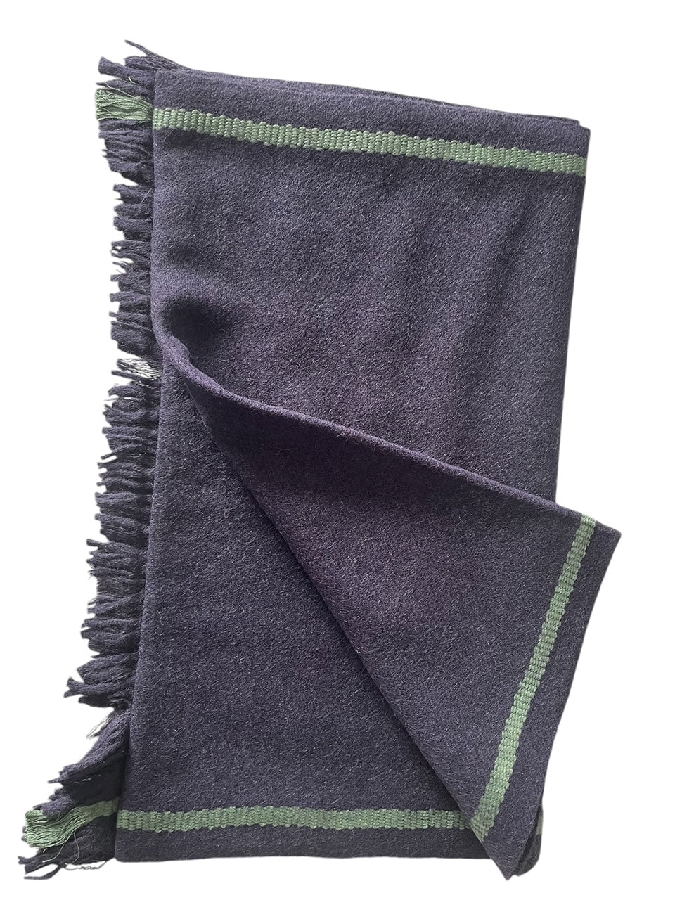 Yak wool twill border stripe Scarf