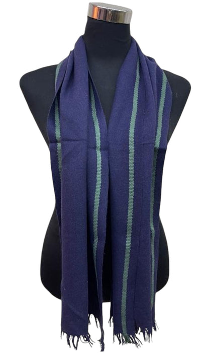 Yak wool twill border stripe Scarf