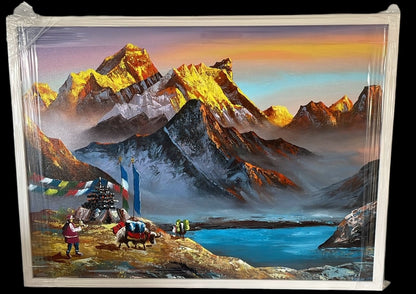 Mount Everest Sunrise Hand Painting