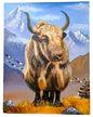 Himalayan Yak & Mountains | Hand-Painted Nepalese Artwork