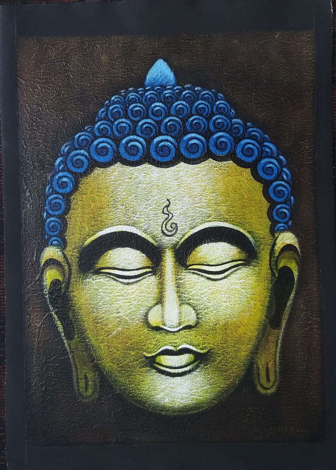 Handmade Buddha Painting, tranquility Unveiled